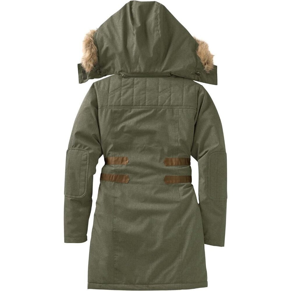 Women's Light Army Green Water Hooded Faux Fur Winter Warm Vest Jacket Coats - Picture 3 of 7